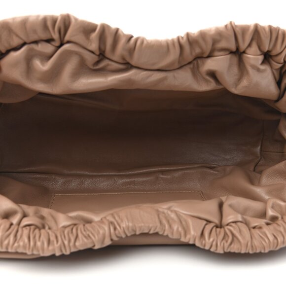 Mansur Gavriel  Lambskin Cloud Clutch Biscotto Leather Hand Bag W/Dust Bag NWOT - Picture 3 of 15